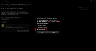 A opção Alto desempenho garante o uso da placa de vídeo dedicada para o programa