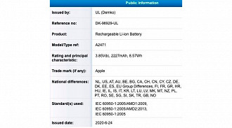 Bateria certificada supostamente equipará o iPhone 12
