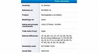 Bateria certificada supostamente equipará o iPhone 12 Pro