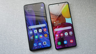 Redmi Note 9s vs Galaxy A71 - telas