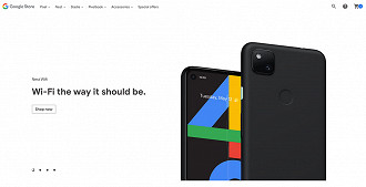 Página da loja oficial do Google deveria mostrar um produto mas a imagem presente era do Google Pixel 4A
