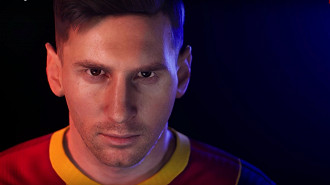 Jogador Lionel Messi reproduzido através do motor gráfico Unreal para o jogo PES 2021. Fonte: Konami