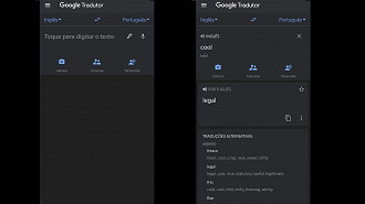 Novo modo escuro (dark mode) do Google Tradutor. Fonte: Vitor Valeri