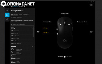 Definição dos botões do mouse