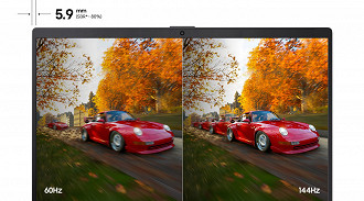 Tela 15,6 anti-reflexiva, FullHD, 144Hz com tecnologia GSync