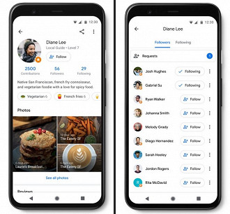 Nova funcionalidade do Google Maps para seguir pessoas e acompanhar as postagens. Fonte: androidpolice