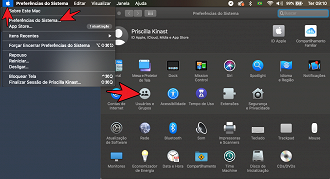 Preferências do sistema > Usuários e grupos