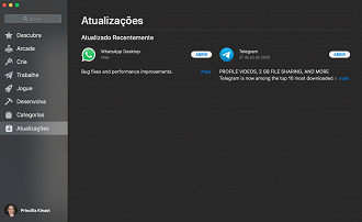 App Store > Atualizações