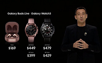 Preço Galaxy Watch3 e Galaxy Live Buds
