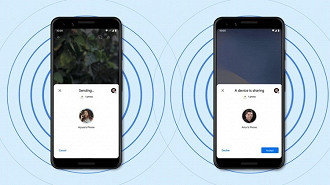 Ferramenta Nearby Share funcionando entre smartphones Android. Fonte: Google