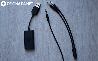 DAC USB e Splitter P2 vem inclusos na caixa, conector original é P3