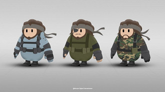 Skins de Metal Gear feitas pela Konami para o jogo Fall Guys: Ultimate Knockout. Fonte: Konami