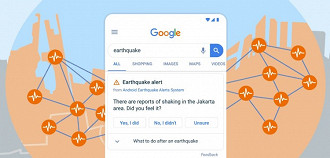 Sistema de detecção de terremotos da Google. Fonte: Google