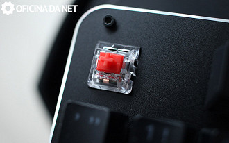 O teclado que recebemos veio com o modelo Red