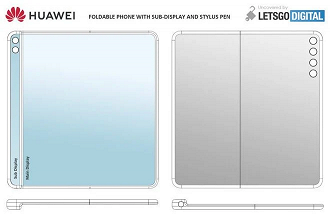 Patente do novo dobrável da Huawei - Imagem: LetsGoDigital