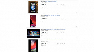 iPhones com Fortnite instalado sendo vendidos no eBay. Fonte: eBay