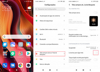 Levantar o smartphone para ligar a tela