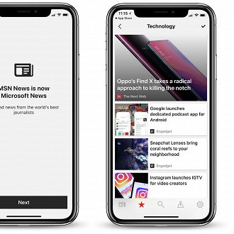 Microsoft News para IOS - Imagem: Divulgação