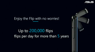 Zenfone 7 - Novo mecanismo de câmera flip permite até 200 mil acionamentos.