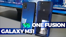 Galaxy M31 vs One Fusion: Qual melhor intermediário, Motorola ou Samsung? COMPARATIVO Galaxy M31 vs One Fusion: Qual melhor intermediário, Motorola ou Samsung? COMPARATIVO