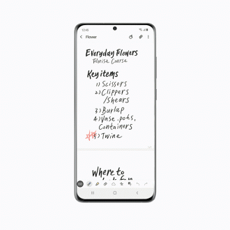 Samsung Notes com marcador de áuido