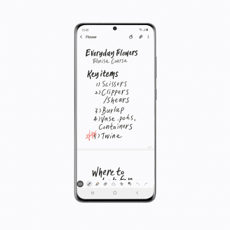 Samsung Notes com marcador de áuido Samsung Notes com marcador de áuido