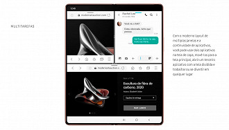 Galaxy Z Fold 2 - Tela em modo tablet melhora produtividade