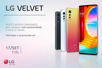 Convite para o evento do LG Velvet.