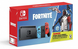 Edição especial do console Nintendo Switch com temática de Fortnite. Fonte: Nintendo