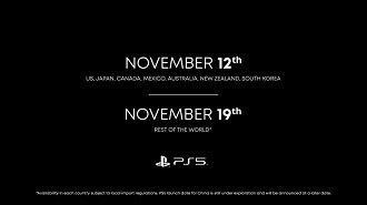 Datas de lançamento do PS5. Fonte: Sony