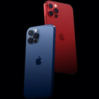 iPhone 12 Pro em vermelho e azul marinho