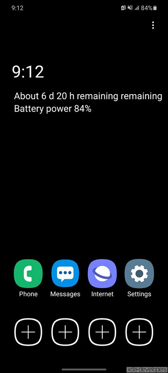 Nova função Minimal Battery Use da OneUI 3.0 - Imagem: XDA Developers