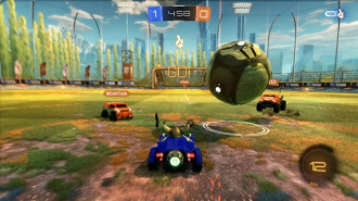 Cena do jogo Rocket League, disponível na Epic Games Store.