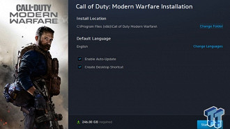 Tela de instalação de Call of Duty: Modern Warfare. Fonte: tweaktown