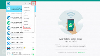 Configuração WhatsApp Web dark mode