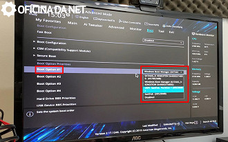 Vá em Boot Option 1 e selecione o seu Pendrive