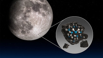 Moléculas de água no hemisfério sul da Lua