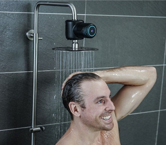 Caixa de som Bluetooth Power Shower. Fonte: kickstarter (Ampere)