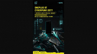 Banner de anuncio da data de lançamento do smartphone OnePlus 8T Cyberpunk 2077 Limited Edition. Fonte: weibo