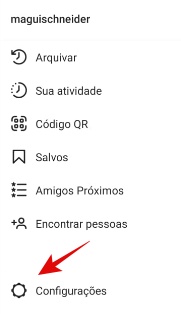 Acesse as configurações