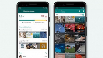Nova interface de gerenciamento de arquivos no aplicativo WhatsApp. Fonte: WhatsApp