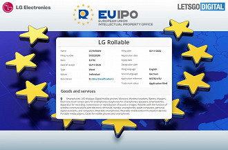 Acima, pedido da patente para LG Rollable em acordo com a EUIPO