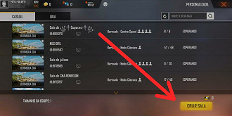 Crie sua sala. Foto: Printscreen/FreeFire.