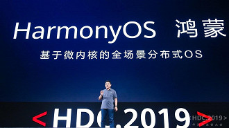 Anúncio oficial do HarmonyOS num evento em 2019.