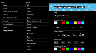Configurações da legenda