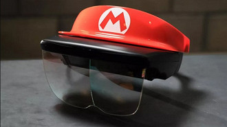 Óculos de RA que será utilizado na montanha-russa de Mario Kart no parque temático Super Nintendo World.  Fonte: Nintendo/USJ