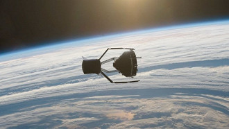 Imagem ilustrativa de garra que será enviada para limpar o lixo espacial que orbita ao redor da Terra.