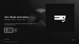 App Dev Mode Activation na loja do Xbox. Fonte: arstechnica