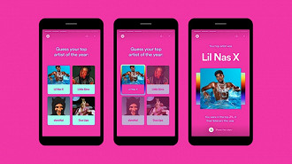 Questionário do Spotify através de stories no app. Fonte: Spotify