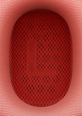 Malha de tecido respirável das pads dos Airpods Max. Fonte: Apple